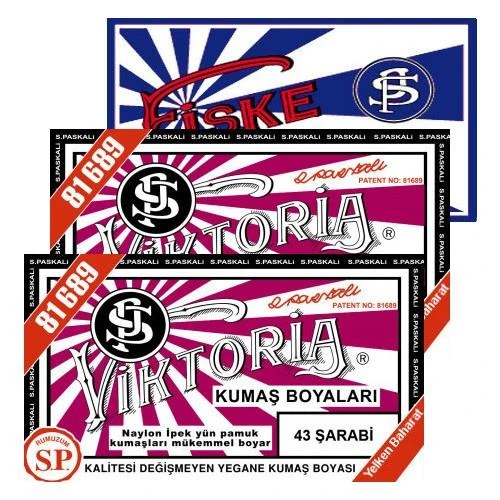 Viktoria Kumaş Boyası 53 Şarabi Koyu 2Pk+Fiske Sabitleme 1Pk ürün görseli 1