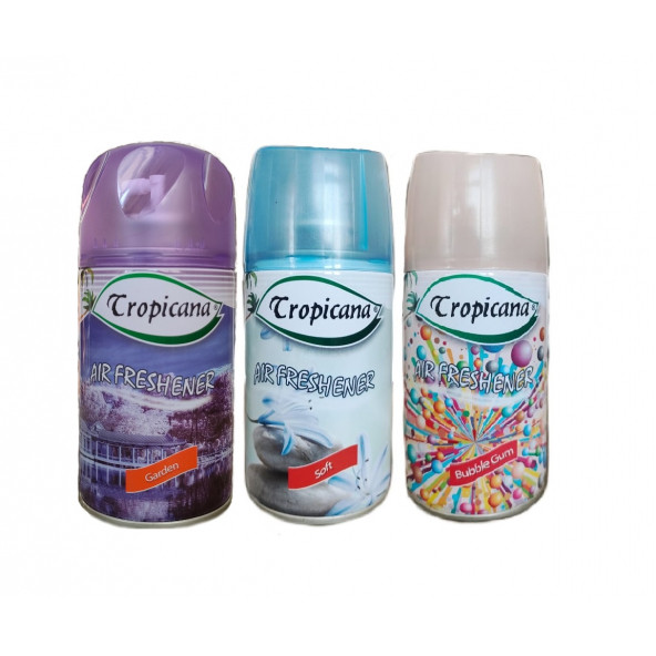 Tropicana Air Freshener Oda Kokusu Garden Bahçe Soft Bubble Gum Koku Parfüm Sprey 260 Ml X 3 Adet ürün görseli 1