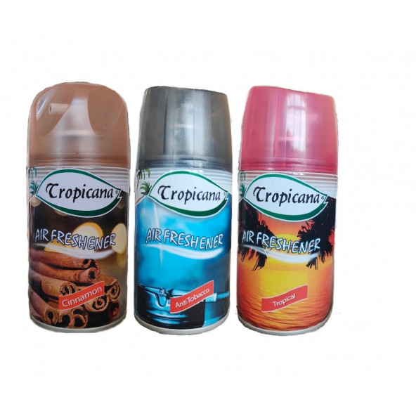 Tropicana Air Freshener Oda Kokusu Cinnamon Tarçın Anti Tobacco Tropical Koku Parfüm Sprey 260 Ml X 3 Adet ürün görseli 1