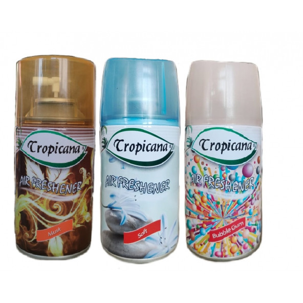 Tropicana Air Freshener Oda Kokusu Musk Misk Soft Hafif Bubble Gum Koku Parfüm Sprey 260 Ml X 3 Adet ürün görseli 1