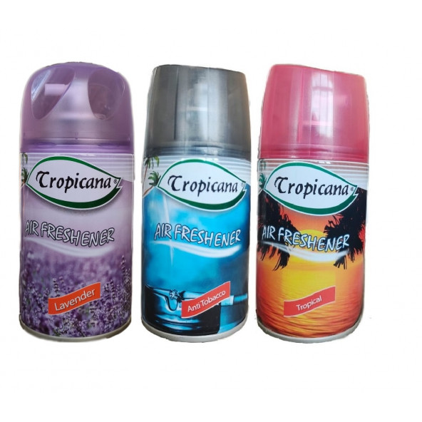 Tropicana Air Freshener Oda Kokusu Lavender Lavanta Anti Tobacco Tropical Koku Parfüm Sprey 260 Ml X 3 Adet ürün görseli 1