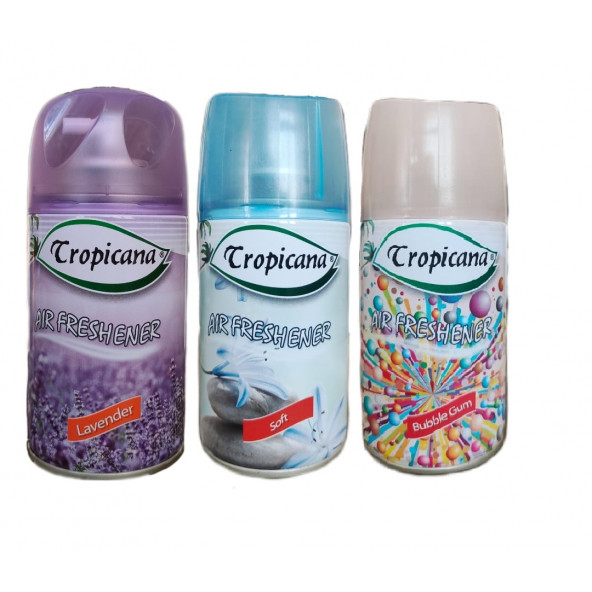 Tropicana Air Freshener Oda Kokusu Lavender Lavanta Soft Hafif Bubble Gum Koku Parfüm Sprey 260 Ml X 3 Adet ürün görseli 1