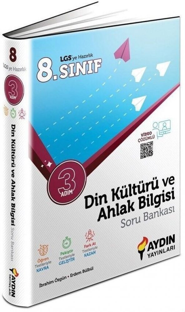 Aydın Yayınları 8. Sınıf LGS Din Kültürü ve Ahlak Bilgisi Üç Adım Soru Bankası ürün görseli 1