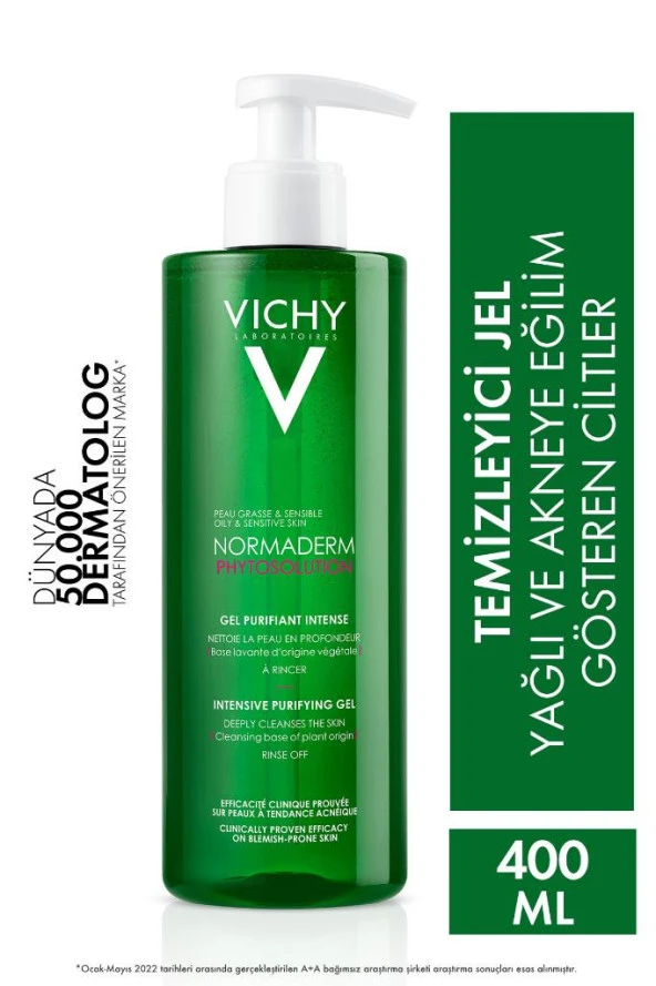Vichy Normaderm Phytosolution Arındırıcı Yüz Temizleme Jeli, Yağlı ve Karma Ciltler 400 ml 3337875663083 ürün görseli 1