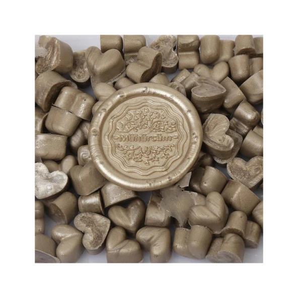 Mühür Mumu Eritme Kalp Boncuk Paket Model No: 407 SATEN KARAMEL ürün görseli 1