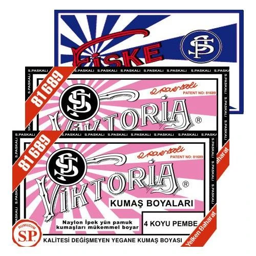 Viktoria Kumaş Boyası 04 Koyu Pembe 2Pk+Fiske Sabitleme 1Pk ürün görseli 1