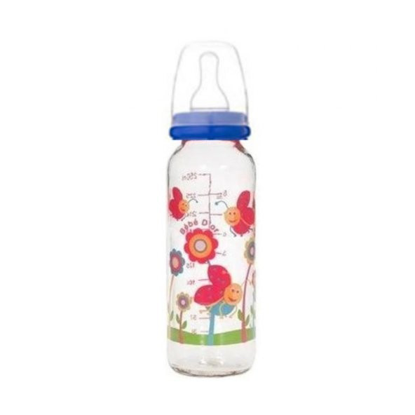 Bebedor 31302 Desenli Cam Biberon 250 Ml - Mavi Kapaklı Uğur Böceği ürün görseli 1