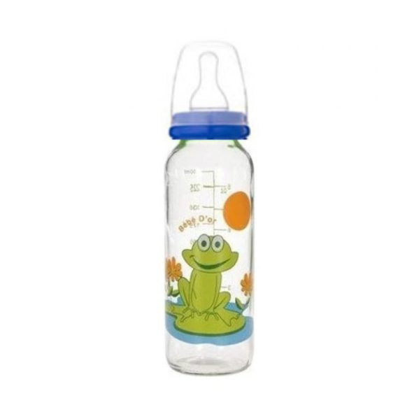 Bebedor 31302 Desenli Cam Biberon 250 Ml - Mavi Kapaklı Kurbağa ürün görseli 1