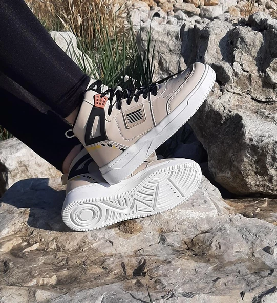 Dunlop 2243 Bej Renk Fuspetli Ortapedik Boğazlı Spor Ayakkabı ürün görseli 1