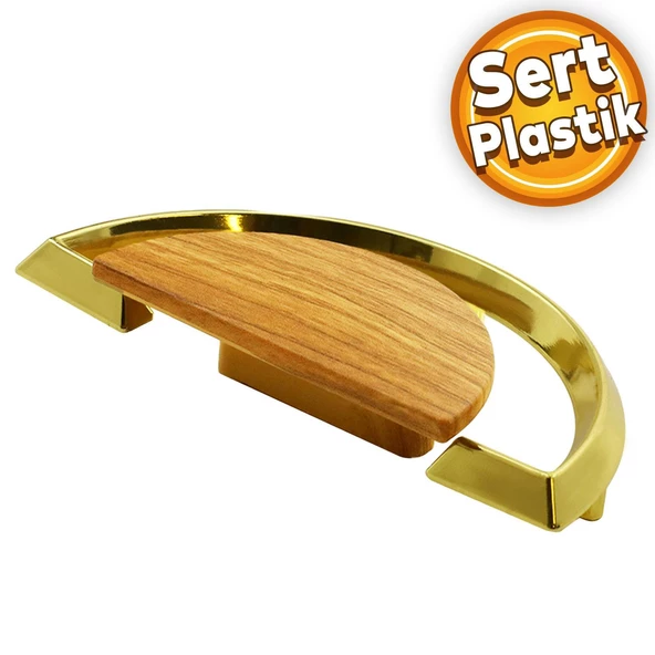 Regnum Kulp Mobilya Mutfak Çekmece Dolap Dolabı Kapak Kulpu Kulpları Kulbu Plastik Ceviz Gold ürün görseli 1