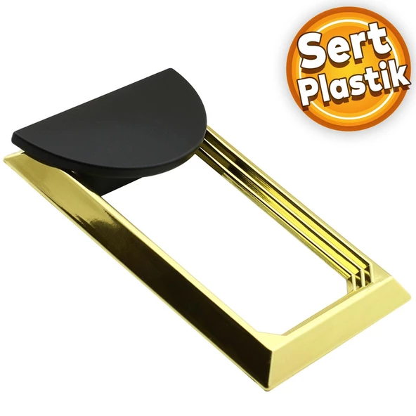 Veyron Dörtgen Kulpları Mobilya Mutfak Çekmece Dolap Dolabı Kapak Kulpu Kulbu Plastik Mat Siyah Gold ürün görseli 1