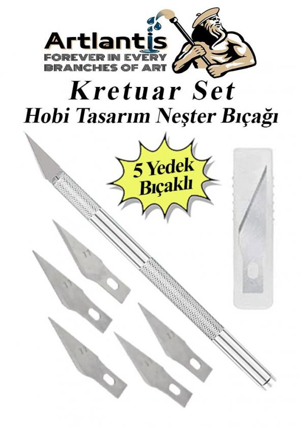 Kretuar Bıçağı 5 Yedek Bıçaklı 1 Paket Hobi Maket Tasarım Neşteri Çelik Alaşımlı Paslanmaz Hassas Kesim Bıçağı 25 Dereceli ürün görseli 1