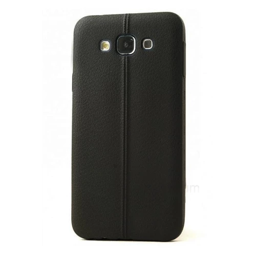 FitCase Samsung Galaxy E7 (E700) Ultra İnce Dikişli TPU Arka Kapak Siyah ürün görseli 1