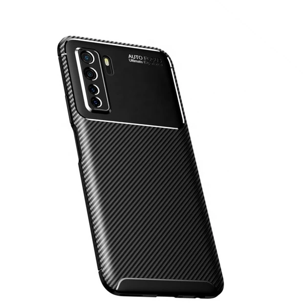 Smcase Huawei P40 Lite 5g Kılıf Negro Karbon Desenli Silikon  Nano Ekran Koruyucu ürün görseli 1