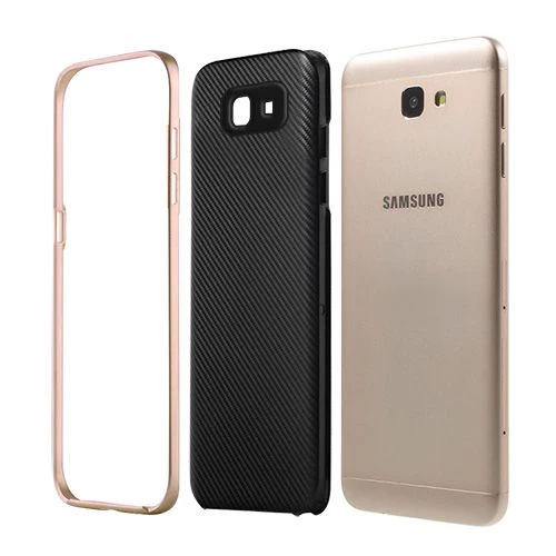 FitCase Galaxy J5 Prime (G570) 2in1 Carbon Desen Arka Kapak Gold ürün görseli 1