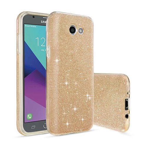 Samsung J7 2017 3in1 Simli Silikon Arka Kapak Gold ürün görseli 1