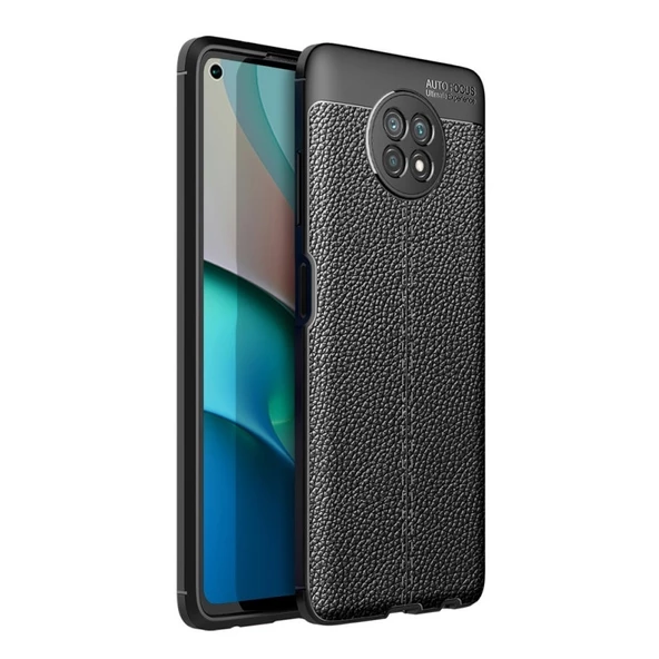 Smcase Xiaomi Redmi Note 9 5g Kılıf Deri Dokulu Dizayn Silikon ürün görseli 1