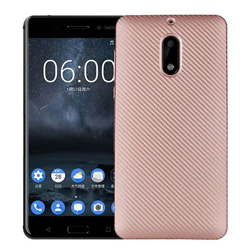 FitCase Nokia 6 Carbon Desen Arka Kapak Rose Gold ürün görseli 1