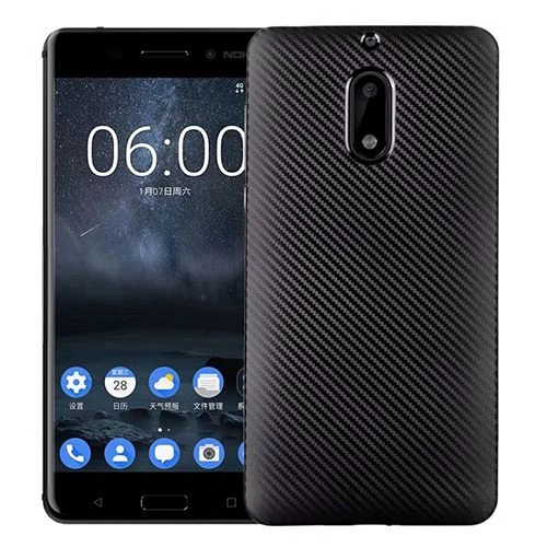 FitCase Nokia 6 Carbon Desen Arka Kapak Siyah ürün görseli 1