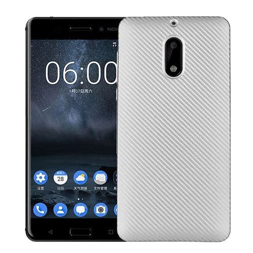 FitCase Nokia 6 Carbon Desen Arka Kapak Silver ürün görseli 1