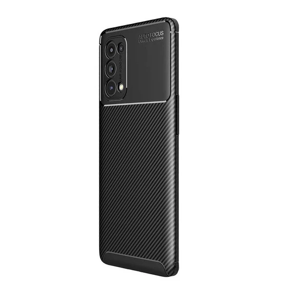 Smcase Oppo Reno 5 Pro 5G Kılıf Kamera Korumalı Karbon Dokulu Silikon ürün görseli 1
