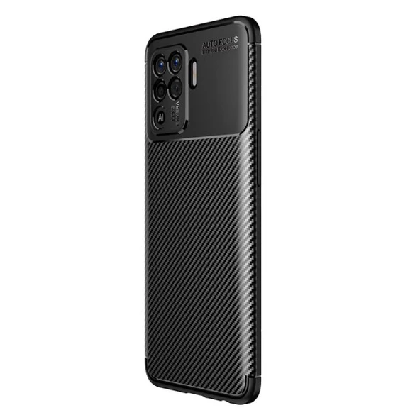 Smcase Oppo Reno5 Lite Kılıf Negro Karbon Silikon  Nano Ekran Koruyucu ürün görseli 1