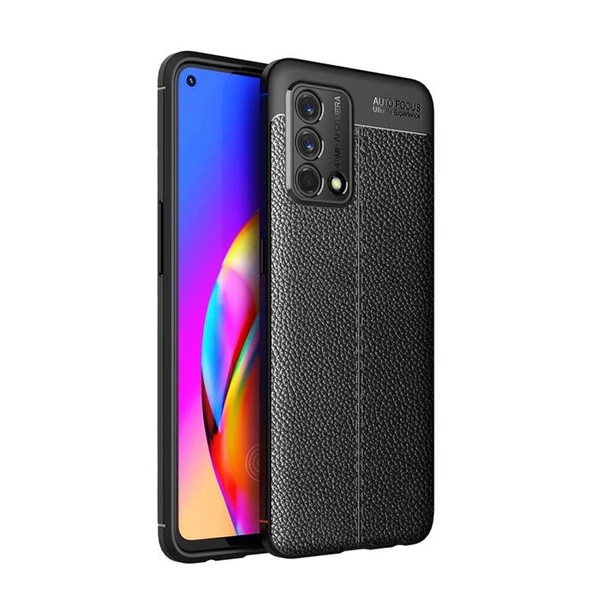 Smcase Oppo A74 Kılıf Deri Dokulu Silikon  Nano Ekran Koruyucu ürün görseli 1