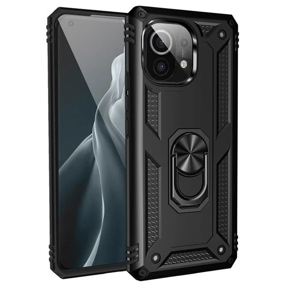 Smcase Xiaomi Mi 11 Lite Kılıf Vega Yüzüklü Tank Silikon ürün görseli 1