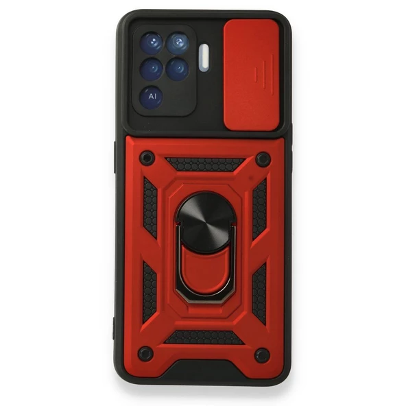 Smcase Oppo Reno 5 Lite Kılıf Kamera Korumalı Yüzüklü Tank Pars Silikon ürün görseli 1