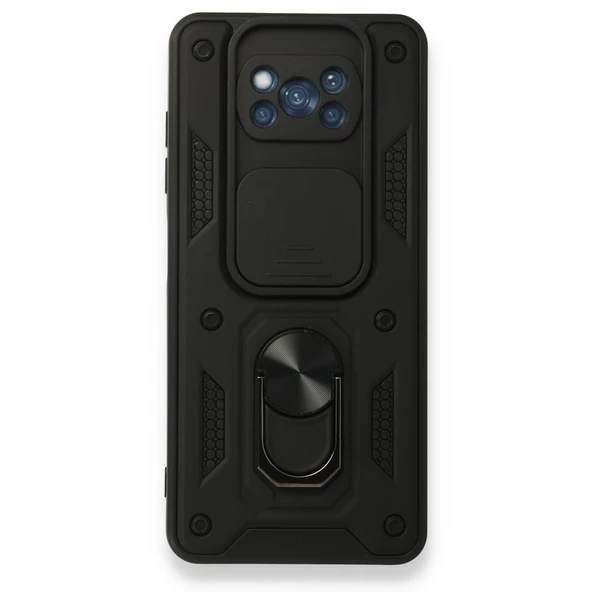 Smcase Xiaomi Poco X3 NFC Kılıf Kamera Korumalı Yüzüklü Tank Pars Silikon ürün görseli 1