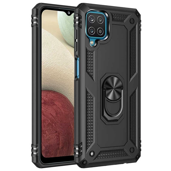 Smcase Samsung Galaxy A22 4G Kılıf Vega Yüzüklü Çift Katmanlı Tank Silikon ürün görseli 1