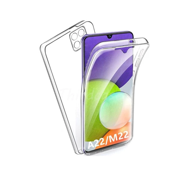 Smcase Samsung Galaxy M22 Kılıf 360 Ön Arka Silikon ürün görseli 1