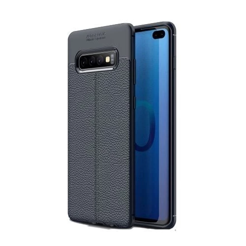 Smcase Samsung Galaxy S10 Kılıf Deri Dokulu Silikon   Tam Yapışan Cam ürün görseli 1