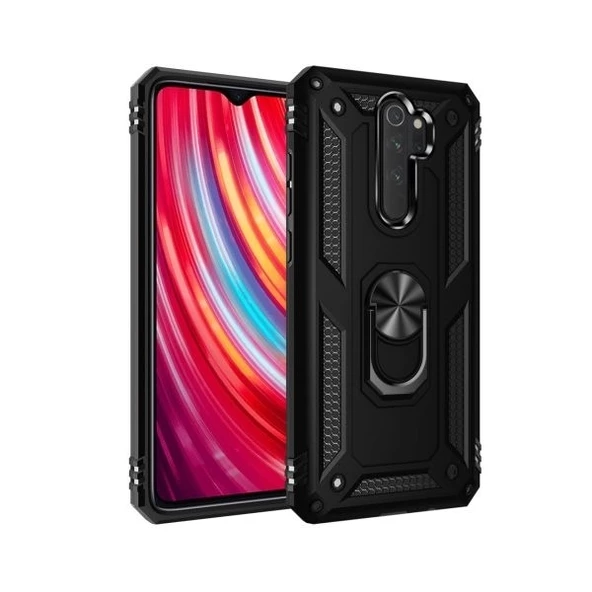 Smcase Xiaomi Redmi Note 8 Pro Kılıf Vega Yüzüklü Tank Kapak ürün görseli 1