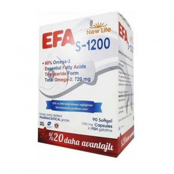 New Life Efa S-1200 Omega 3 90 Kapsül ürün görseli 1
