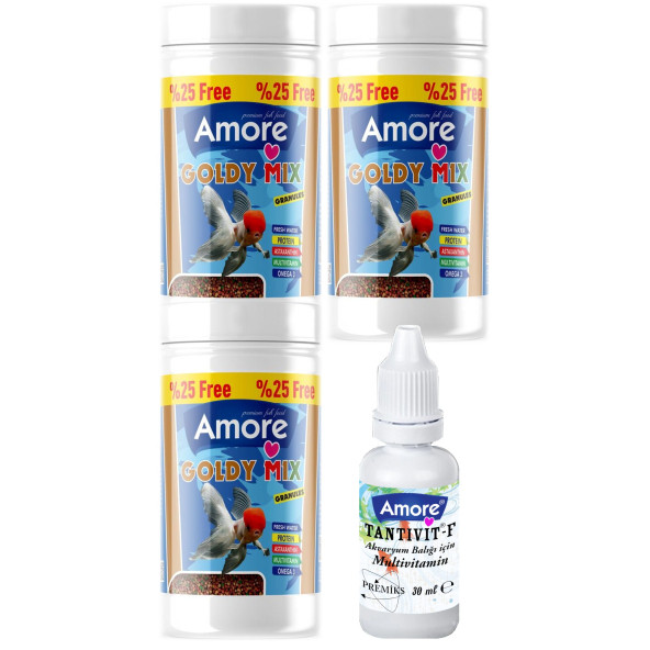 Amore Goldy Mix Granules 375 ml Japon Balık Yemi ve Vitamini ürün görseli 1