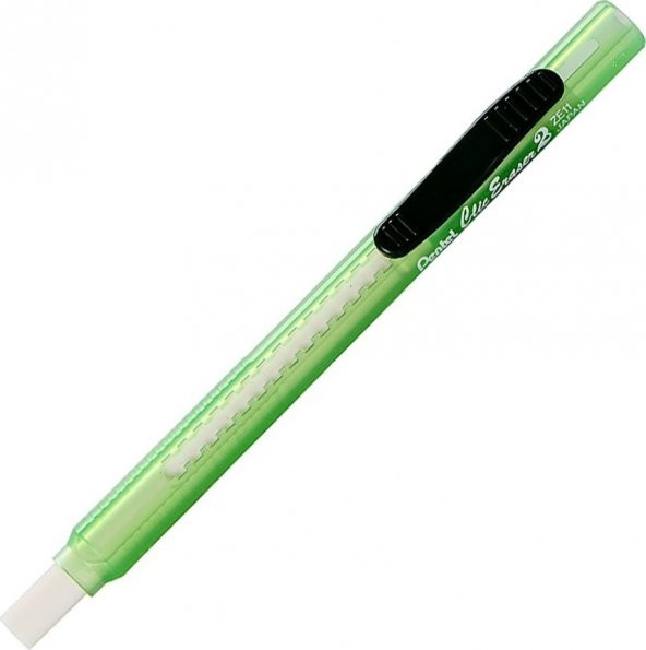 Pentel Sürgülü Kalem Silgi Şeffaf Gövdeli Yeşil Ze11T-D ürün görseli 1