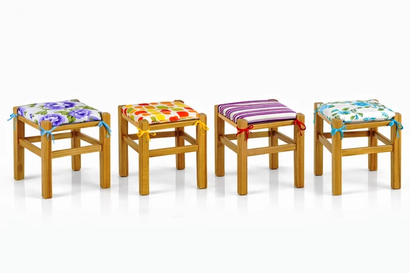 Mandaş Tekstil Tabure Minderi, Bağcıklı Tabure Minderi (32x32) - Resim 2