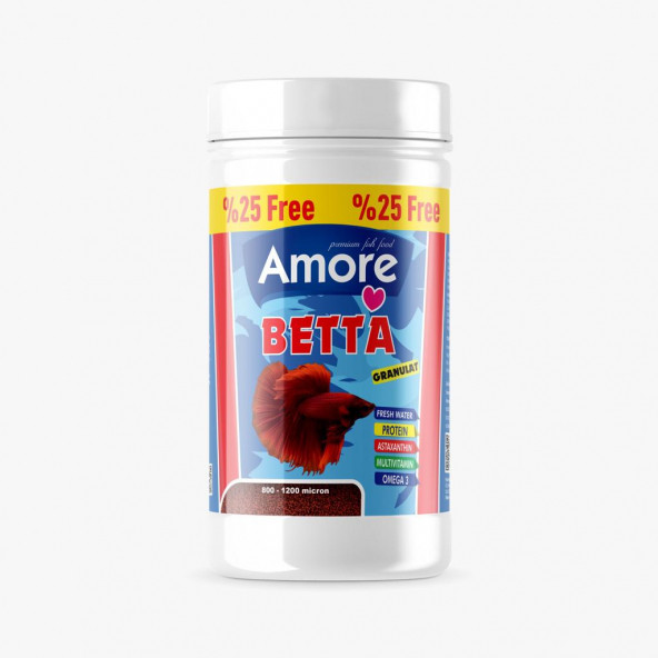 Amore Betta Granulat 125 ml 56 gr Akvaryum Beta Balık Yemi ürün görseli 1