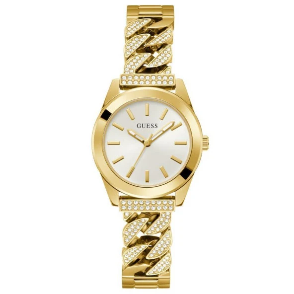 GUESS GUGW0546L2 ALTIN KAPLAMA TAŞLI KADIN KOL SAATİ ürün görseli 1
