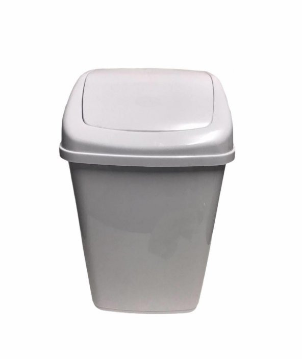 Polytime Sallanır Kapak Ofis Banyo Mutfak Bahçe Çöp Kutusu Kovası / 50 Litre / Beyaz / 68 x 41 x 33 Cm. ürün görseli 1
