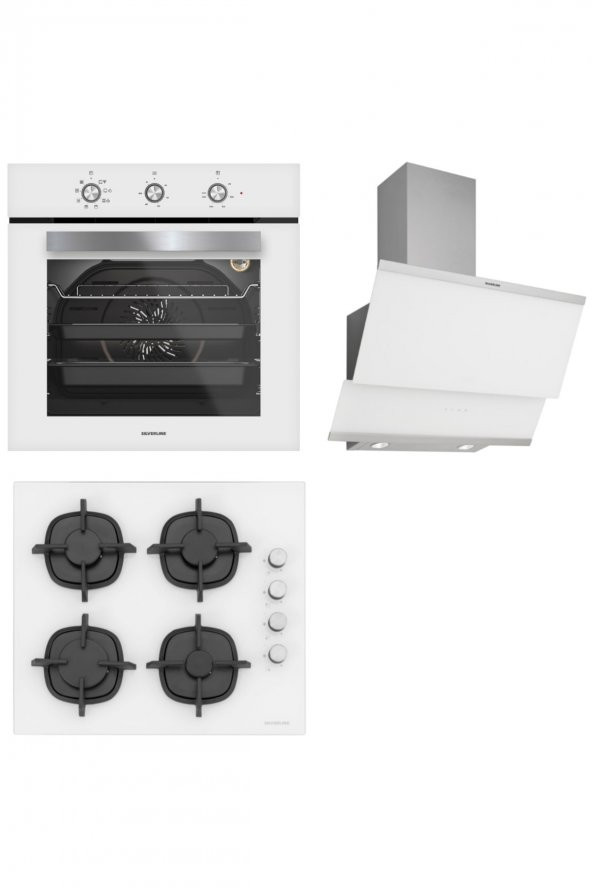 Silverline Beyaz Cam Ankastre Set Bo6503w01 - Cs5343w01 - 3420 Classy ürün görseli 1