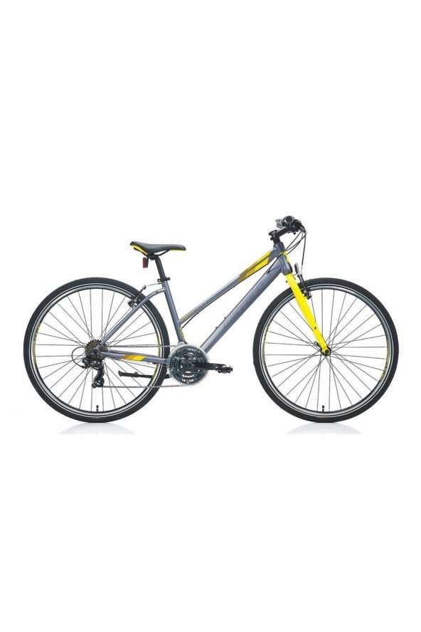 Sportive 322 Kadın Şehir Bisikleti 28 Jant Full Shimano 21 Vites Mat Antrasit Sarı 40cm ürün görseli 1
