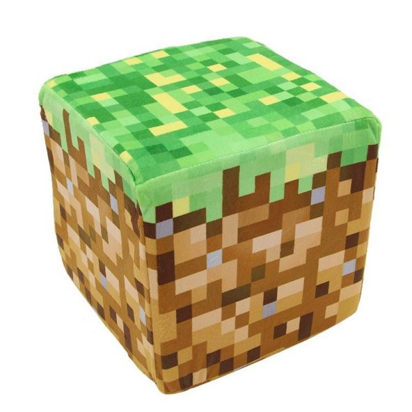 Minecraft Çim Blok Küp Yastık Minder Peluş Oyuncak 10CM ürün görseli 1