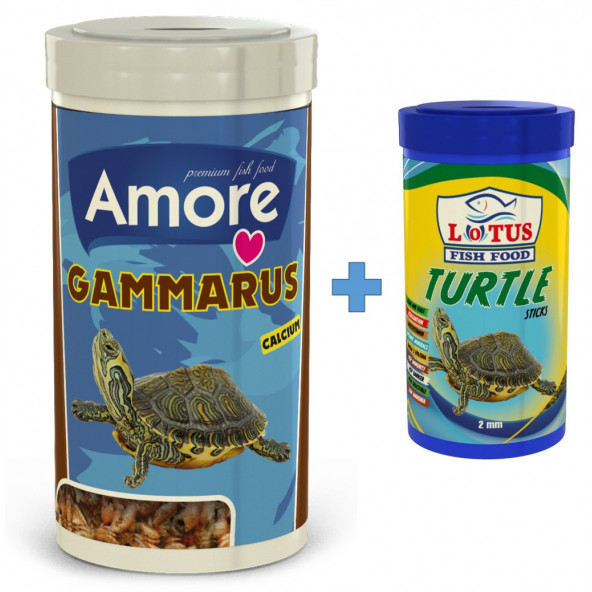 Amore Gammarus 1000ml  Lotus Turtle Sticks 250ml Sürüngen ve Kaplumbağa Yemi ürün görseli 1