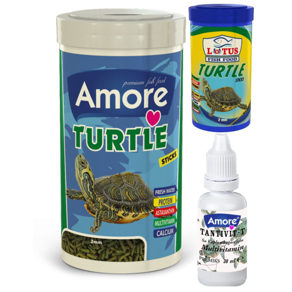 Amore Turtle Sticks 1000ml  Lotus 100ml Kutu ve Vitamin 30cc ürün görseli 1