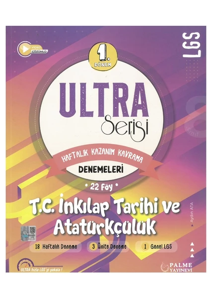 Palme Yayınevi Ultra Serisi Lgs 1.dönem Tc. Inkilap Tarihi Ve Atatürkçülük Denemeleri ürün görseli 1