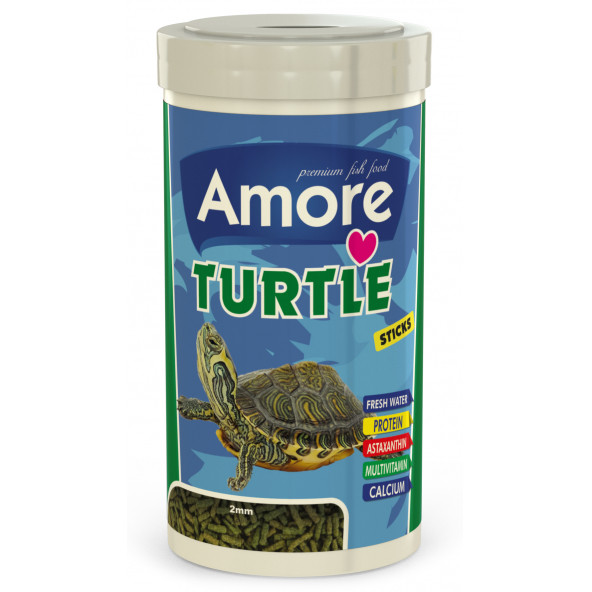 Amore Turtle Sticks 250 ml Sürüngen ve Kaplumbağa Yemi Kalsiyum Mineral Plus Veggie ürün görseli 1