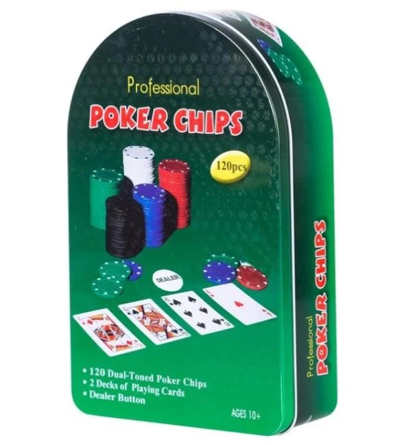 Poker Oyun Seti 120 Parça Metal Kutulu ürün görseli 1