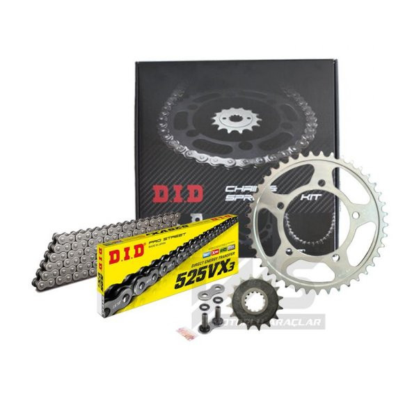 Did-Jt 2004-2008 Honda CBF 500 Uyumlu Zincir Dişli Set Çelik Renk ürün görseli 1